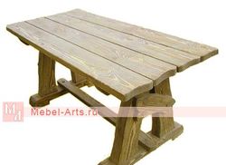 Стол с прямоугольной столешницей на четырех ногах