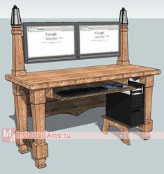 Компьютерный стол под старину Гугл