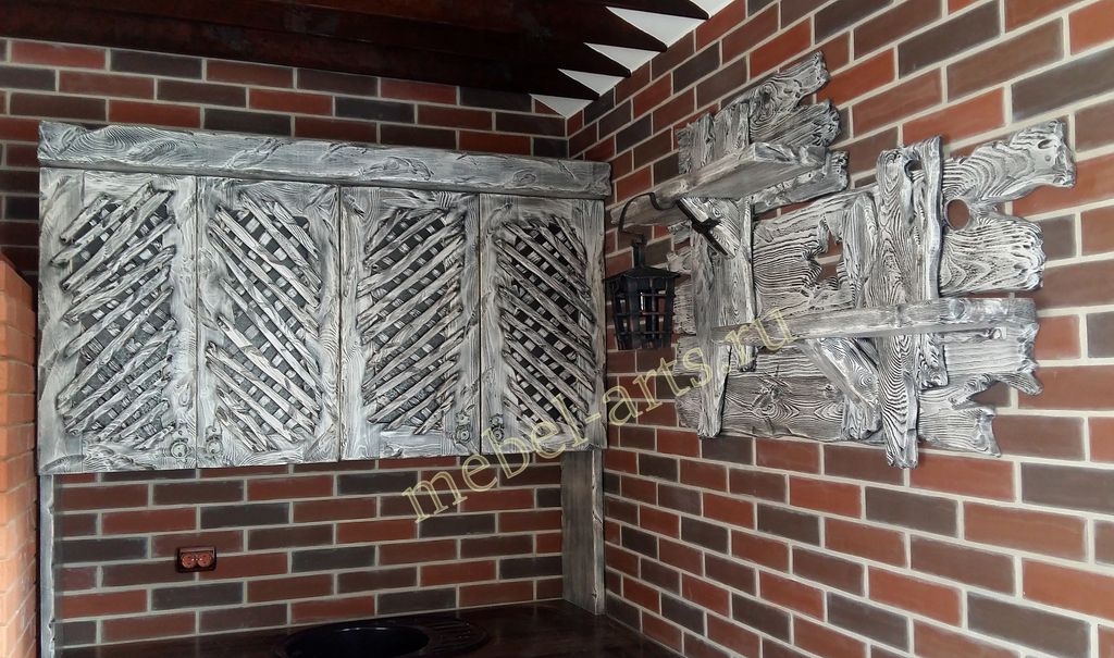 Навесные шкафчики для кухни цветом беленый дуб